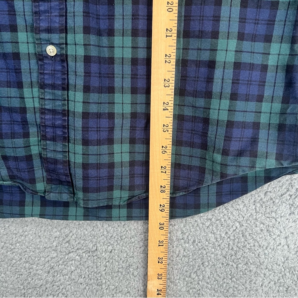 Ralph Lauren Button Shirt Long Sleeves Blue Green Men Size Large - Picture 5 of 6